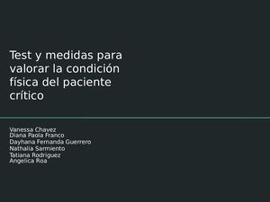 Test Y Medidas Para Valorar La Condición Pptx