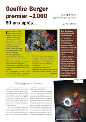 Spéléologie : Gouffre Berger 1er -1000, 60 ans après