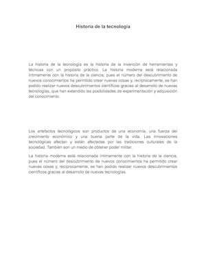 Historia De La Tecnología