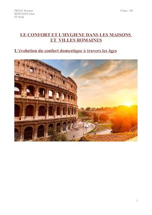 Le confort et l'hygiène dans les villes romaines