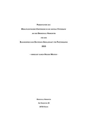 Präsentation Des Wahlpflichtkurses Fotografie An Der Oberschule Herrentor
