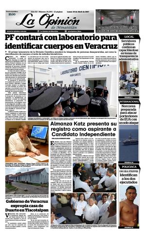 24 De Abril De 2017, La Opinion De Minatitlan