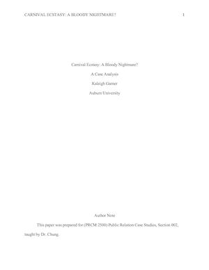 Carnival Ecstasy Case Study