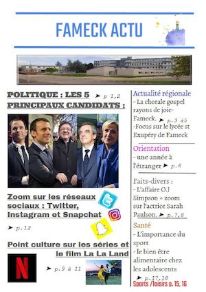 Journal du lycée réalisé par les S01