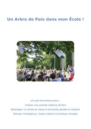 Présentation des bienfaits du programme "Un Arbre De Paix"