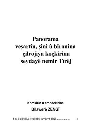 Panorama Veşartin, şînî û Bîranîna çilrojiya Koçkirina Seydayê Nemir Tîrêj