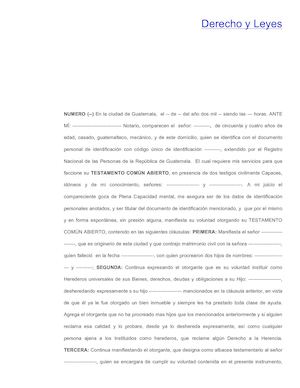 Testamento Común Abierto