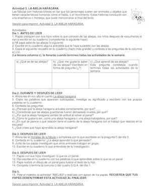 Actividad 3 La Abeja Haragana