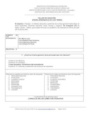 Vision Jerárquica De Los Temas Y El Problemac