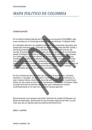 Mapa Politico De Colombia