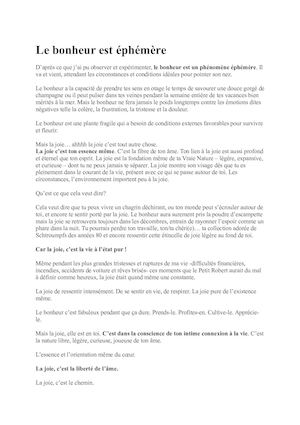 Le Bonheur Est éPhémère