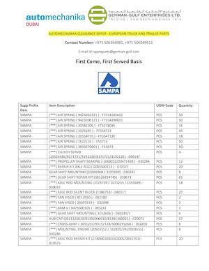 Sampa Automechanika Clearance Event German Gulf