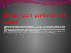 Il Mio Sport Preferito....