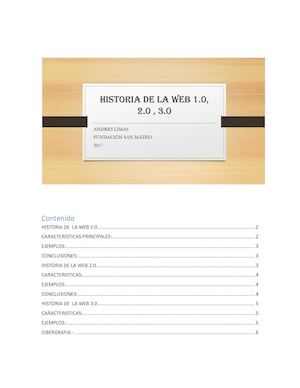 Historia de  la web 1.0 , 2.0 , 3.0