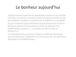 Le Bonheur Aujourd’hui