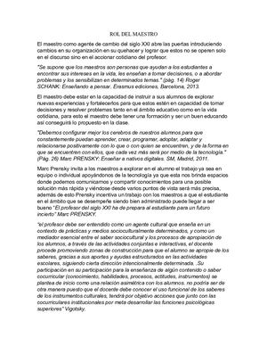 Rol Del Maestro En La Actualidad