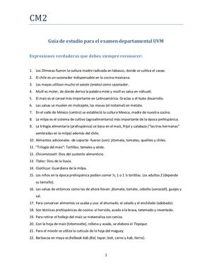 Guía De Estudio Para El Examen Departamental Uvm