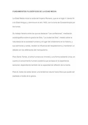 Fundamentos Filosóficos De La Edad Media