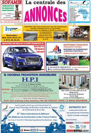 La Centrale des Annonces N° 1350 Semaine du 23 au 29 Avril 2017