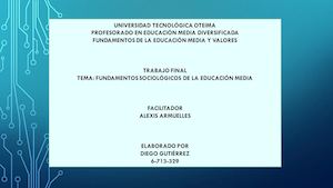 Fundamentos Sociologícos De Educación