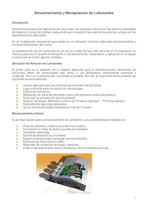 Almacenamiento De Lubricantes