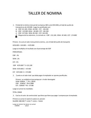 Taller De Nomina 11