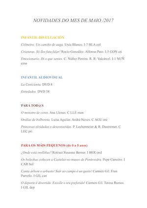 Novidades de maio 2017