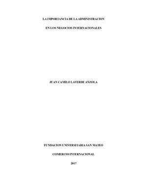 La Importancia De La Administracion En Los Negocios Internacionales