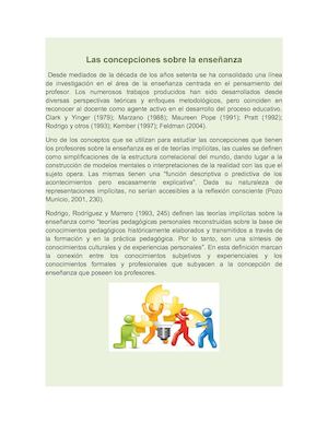 Las concepciones sobre La Enseñanza