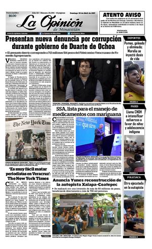 Domingo 30 De Abril De 2017| La Opinión de Minatitlán