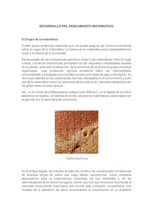 Desarrollo Del Pensamiento Matemático
