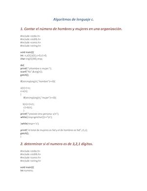 Algoritmos De Lenguaje C