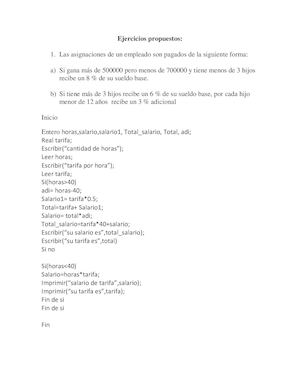 Ejercicios Propuestos