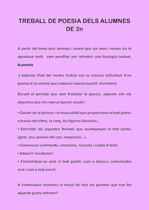 Treball Poemes d'animals 2n