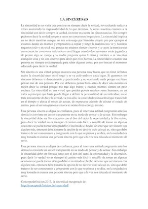 La Sinceridad