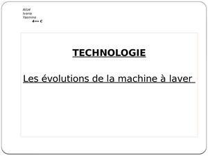 Exposé Machine à Laver