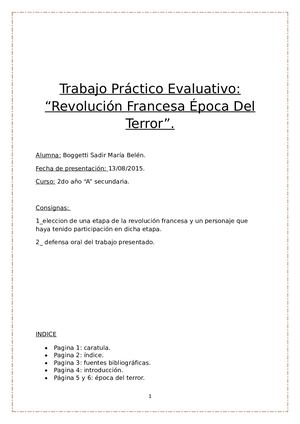 Revolucion Francesa Epoca Del Terror