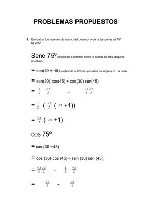 Problemas Propuestos Trigonometria