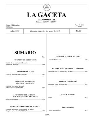 Gaceta No 82 Jueves 04 De Mayo De 2017