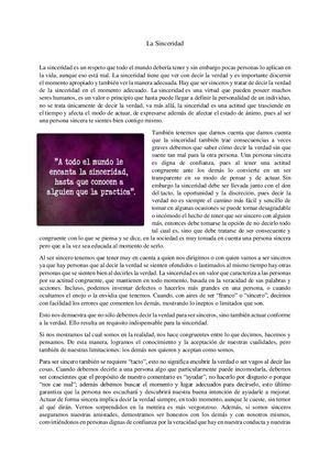 La Sinceridad