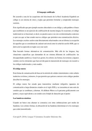 El Lenguaje Codificado