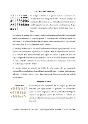 El Lenguaje Braille