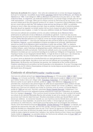 Cent Ans De Solitude