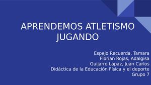 Unidad Didáctica Atletismo