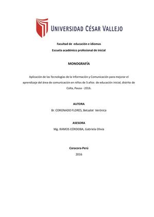Betzabe Verónica Coronado Flores Monografía