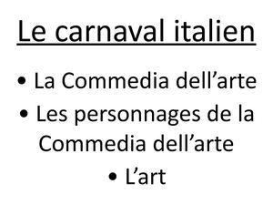 Arts et carnaval