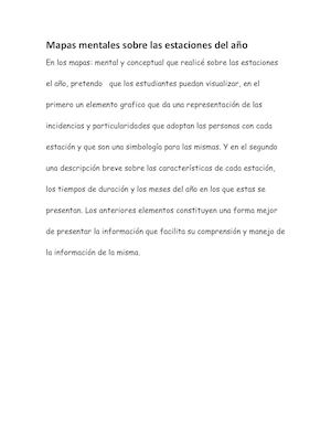 Mapas Mentales Sobre Las Estaciones Del Año