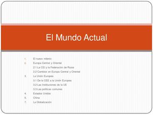 Tema 13 El Mundo Actual