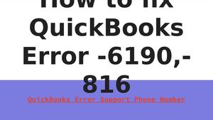 How To Fix Quick Books Error 6190, 816