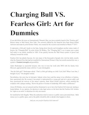 Charging Bull Vs Fearless Girl